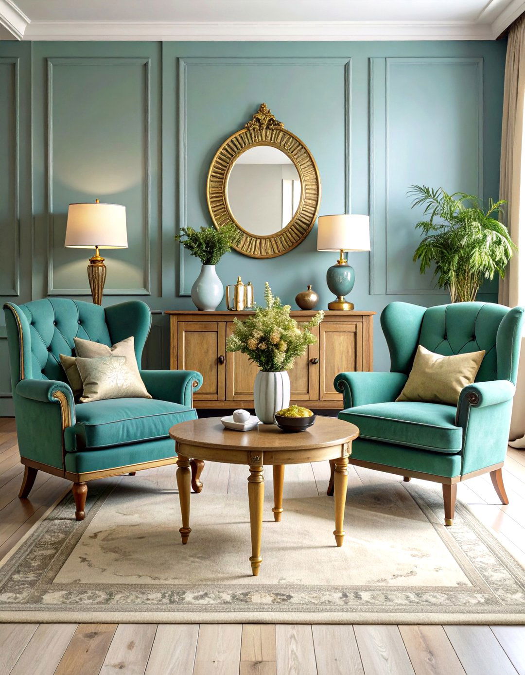 Vintage Furniture Collections with Sage Green Upholstery - 24 Rustic Sage Green Living Room Ideas