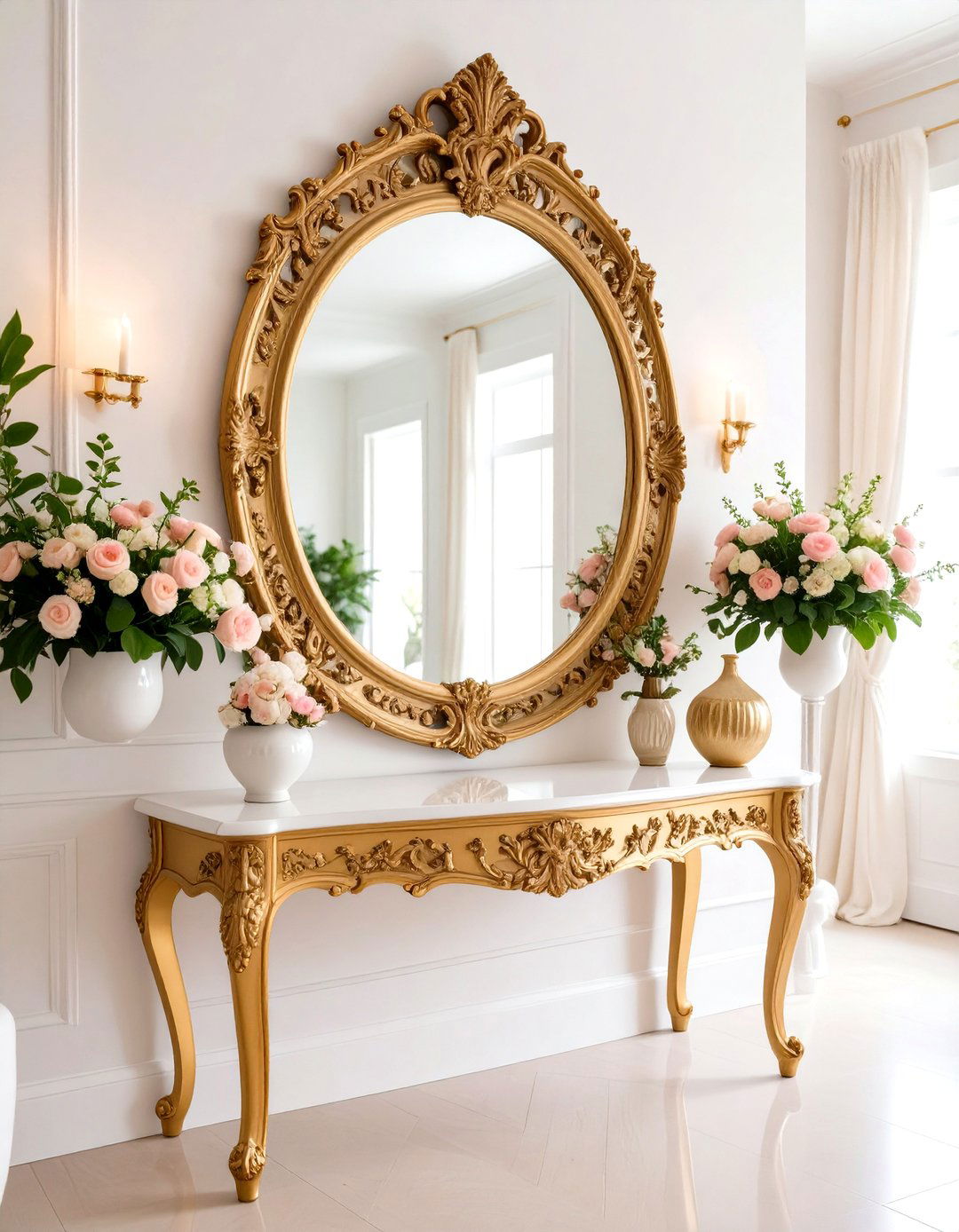 Vintage Gilded Ornate Mirror - 24 Entryway Mirror Ideas