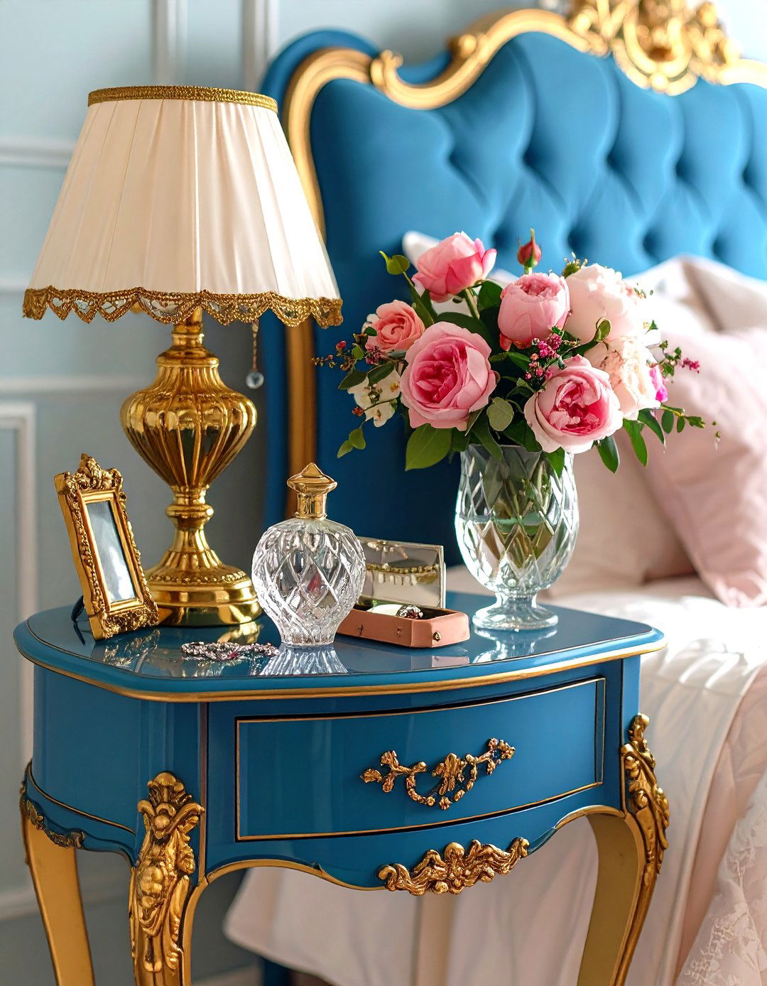 Vintage Glamour Revival - 24 Nightstand Decor Ideas