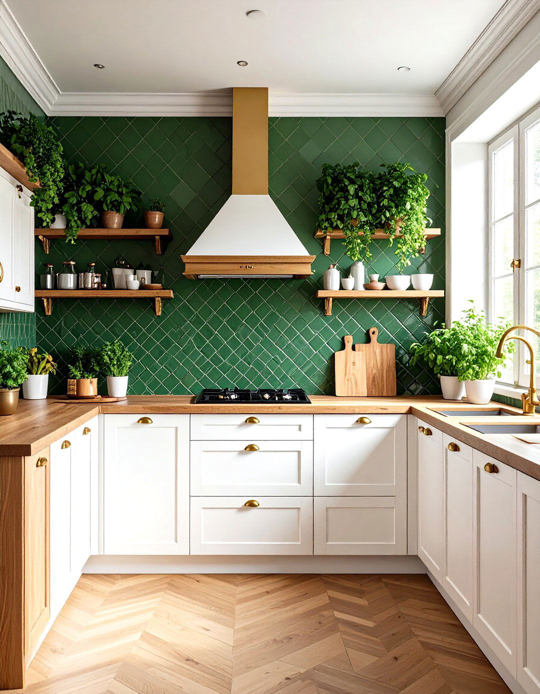 Vintage Green Mosaic Kitchen - 24 Vintage Kitchen Ideas