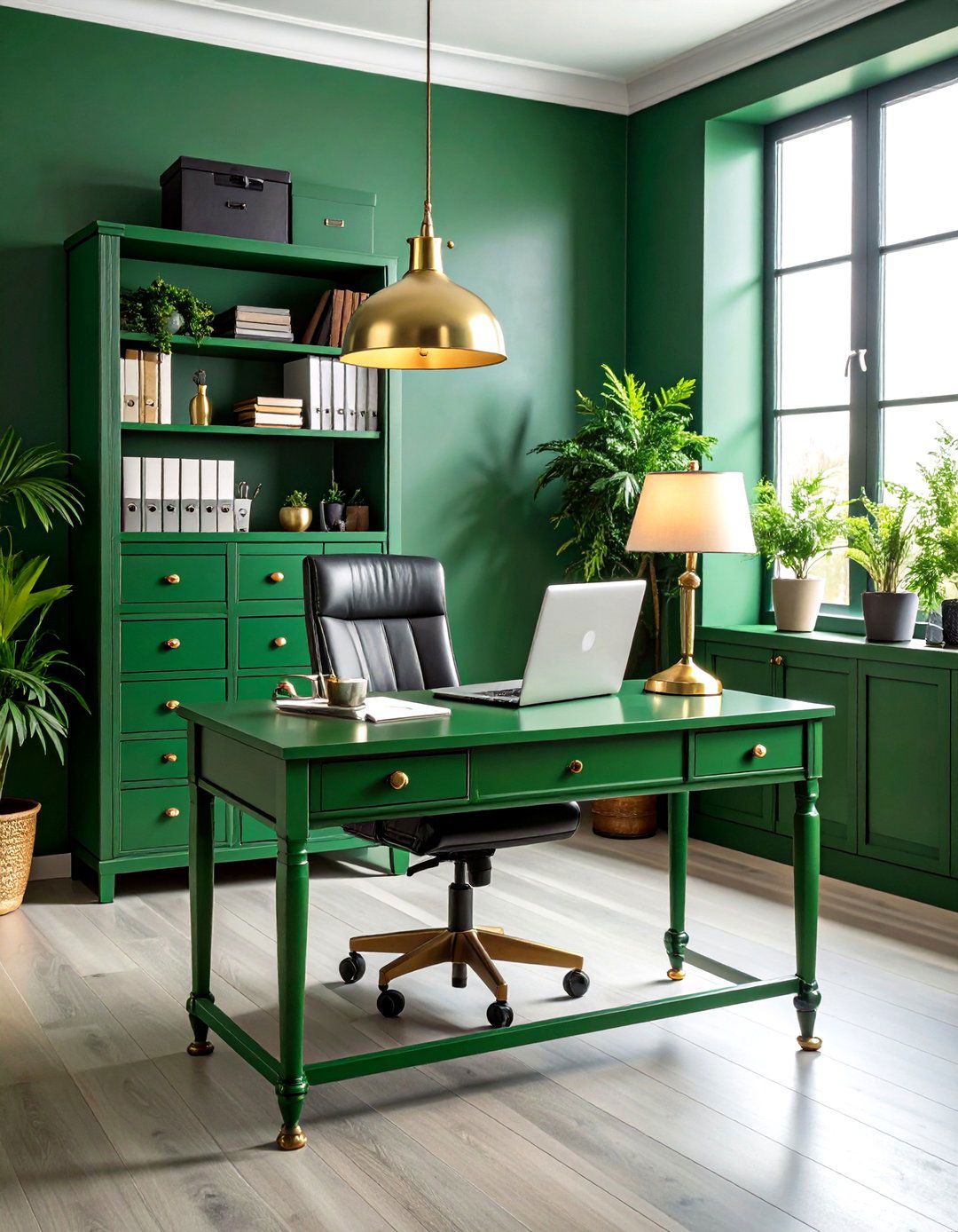 Vintage Green Office Aesthetic - 24 Dark Green Office Ideas and Inspiration
