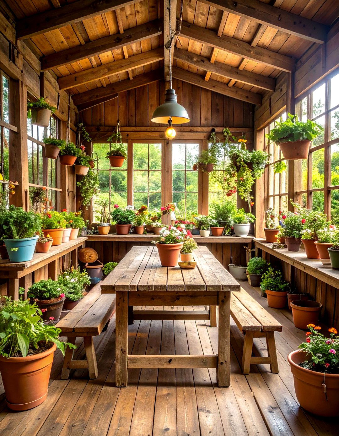 Vintage Greenhouse Potting Garden - 24 Vintage Garden Ideas
