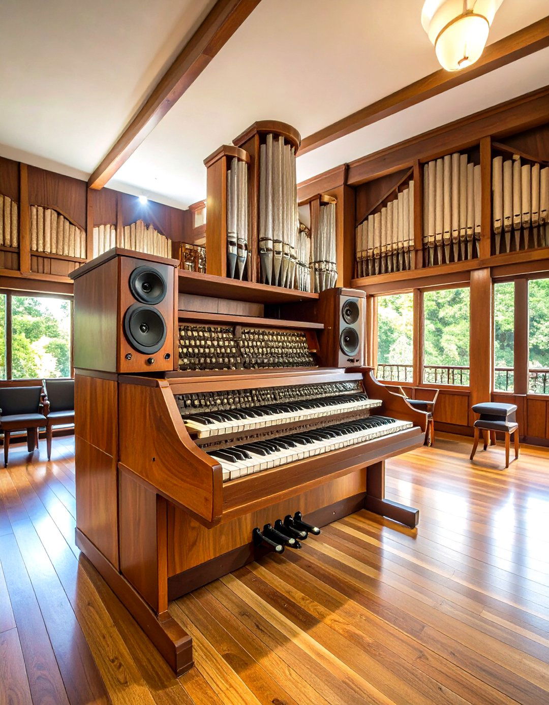 Vintage Hammond Organ Lounge - 24 Music Room Ideas
