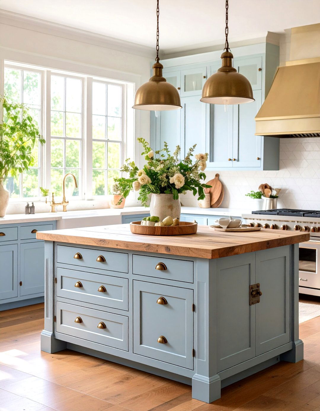 Vintage Hardware Detail Island - 24 Farmhouse Kitchen Island Ideas