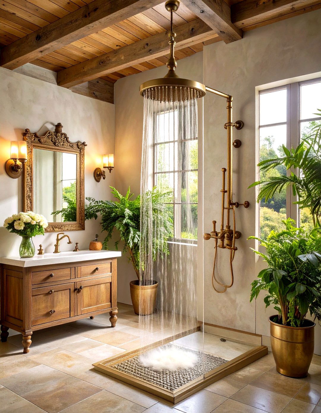 24 Rustic Walk-in Shower Ideas for a Modern Rustic Spa