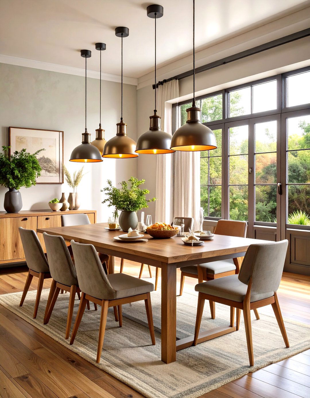 Vintage Industrial Pendant Lighting - 24 Industrial Dining Room Ideas