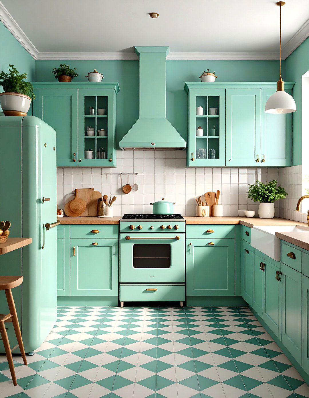 Vintage Inspired Cozy Kitchen with Retro Appliances and Accessories - 24 Cozy Kitchen Ideas