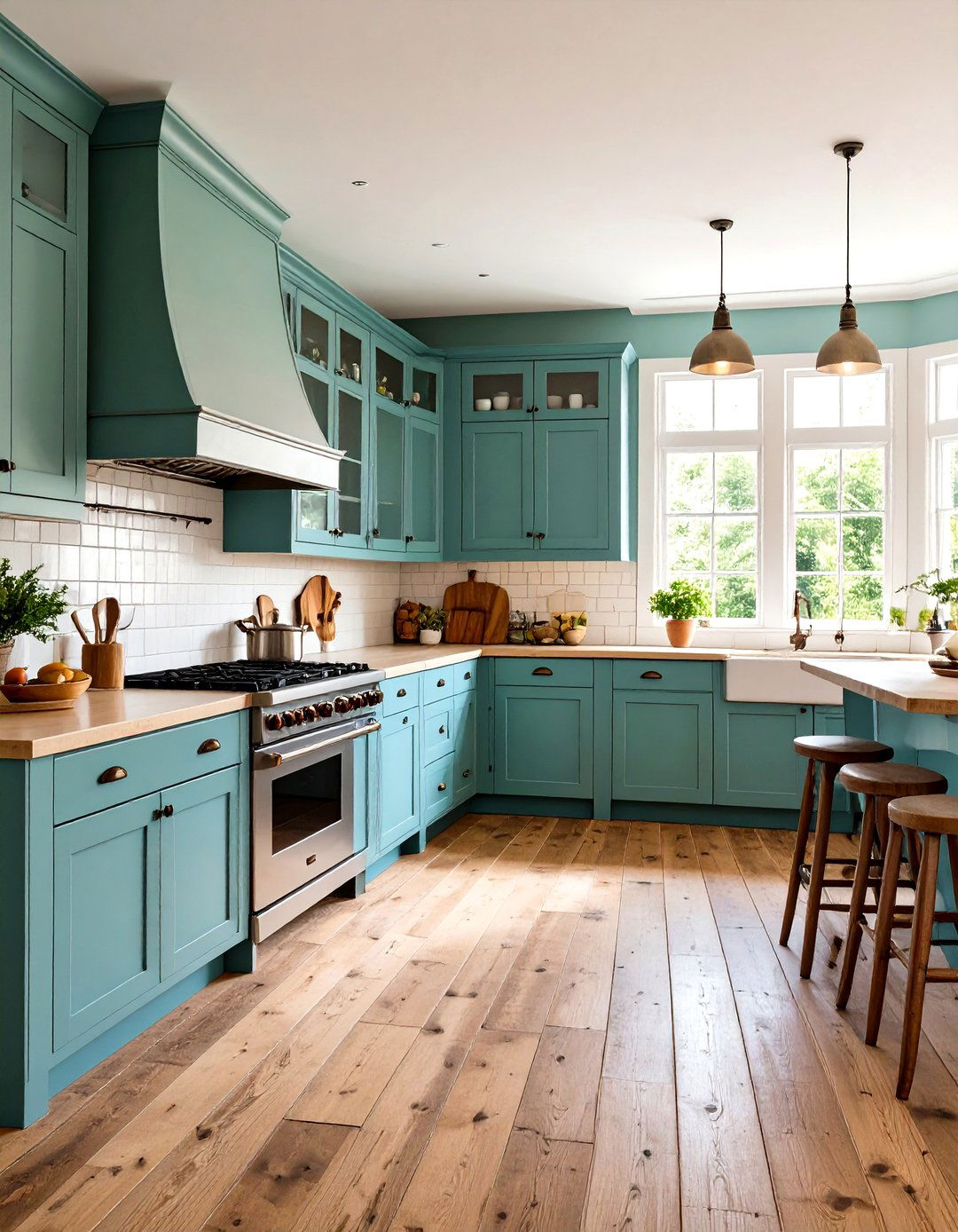 Vintage Inspired Distressed Wood Kitchen - 24 Kitchens With Wood Floors