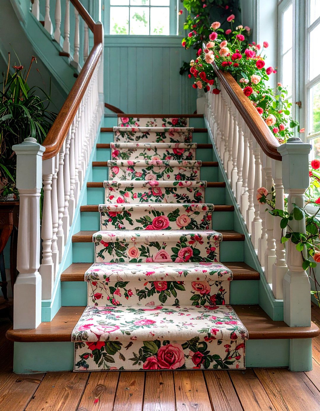 Vintage Inspired Floral Patterns - 24 Stair Runner Ideas