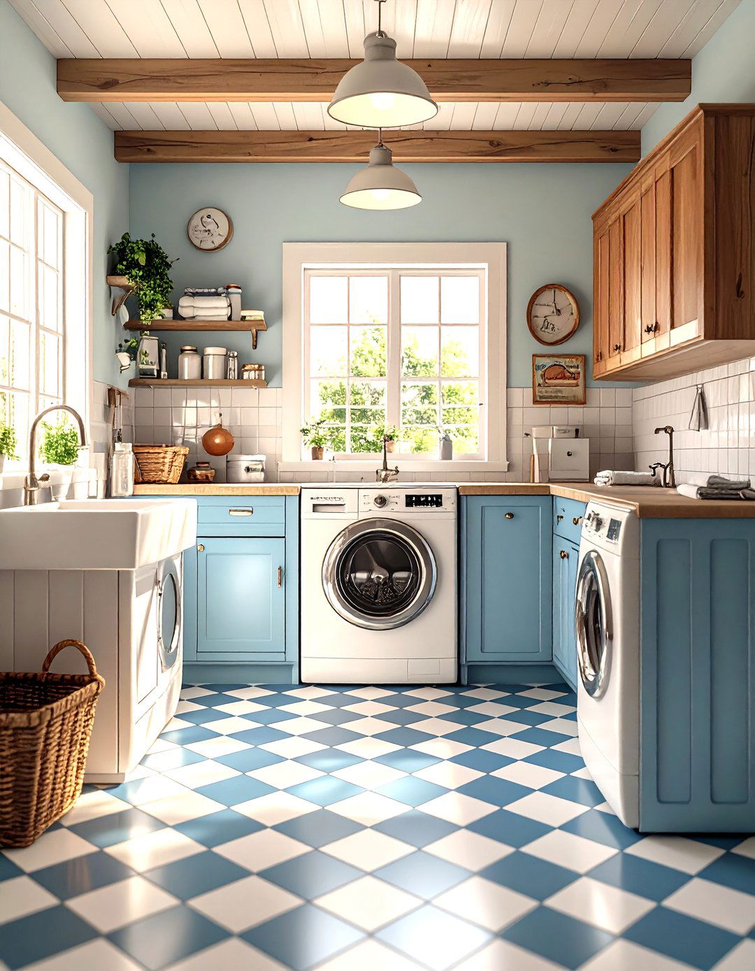 Vintage Inspired Garage Laundry Room - 24 Garage Laundry Room Ideas