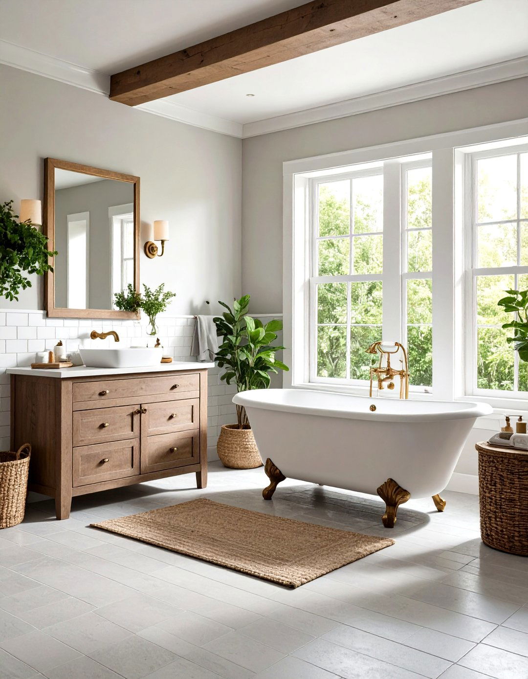 Vintage Inspired Grey Penny Tile Bathroom - 24 Grey Tile Bathroom Ideas