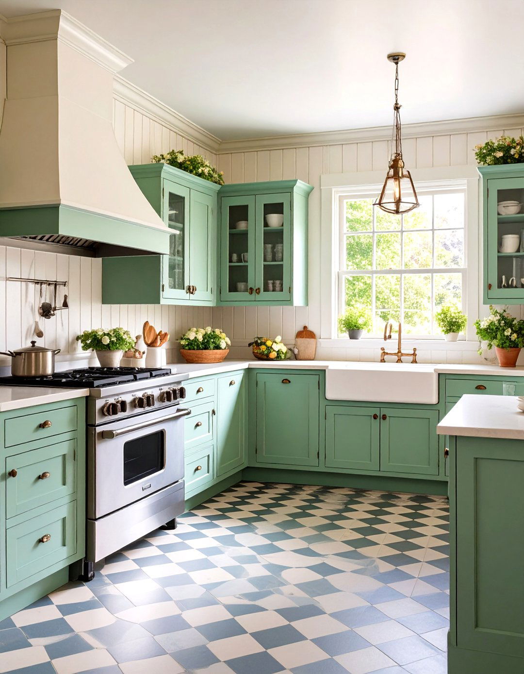 Vintage Inspired Seafoam Green Kitchen - 24 Seafoam Green Kitchen Ideas