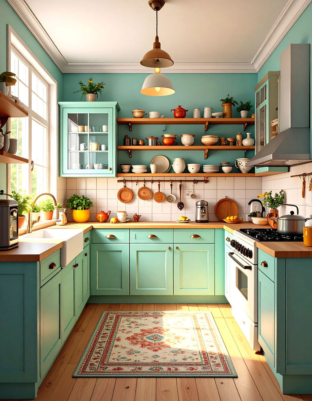Vintage Kitchen Character Elements - 24 Kitchens Without Upper Cabinets
