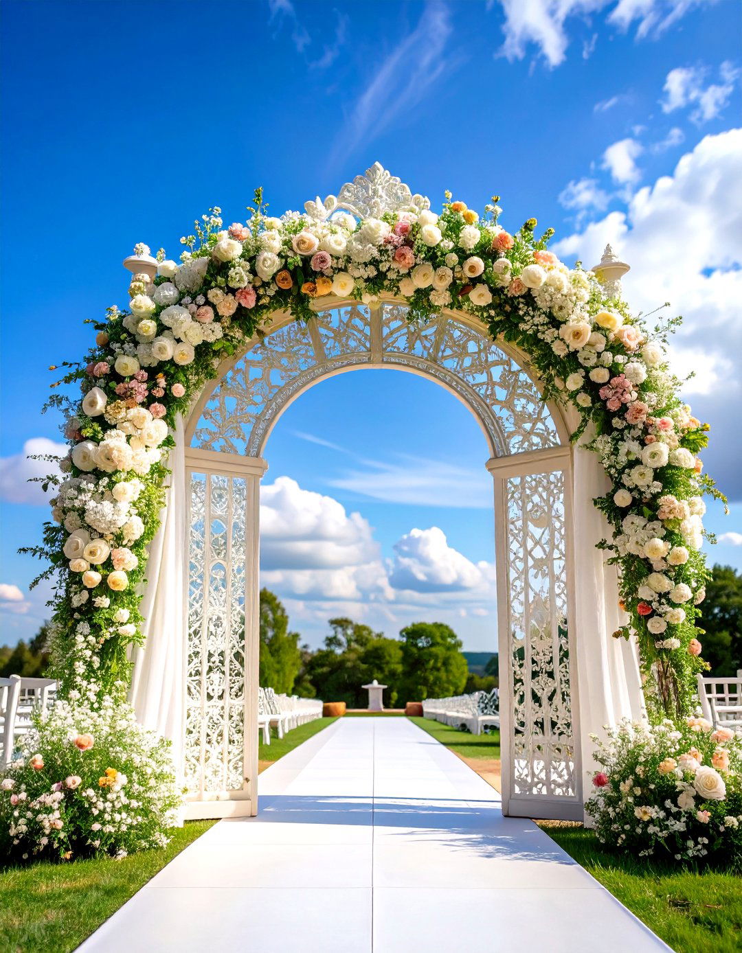 Vintage Lace Wedding Arch - 24 Wedding Arch Ideas