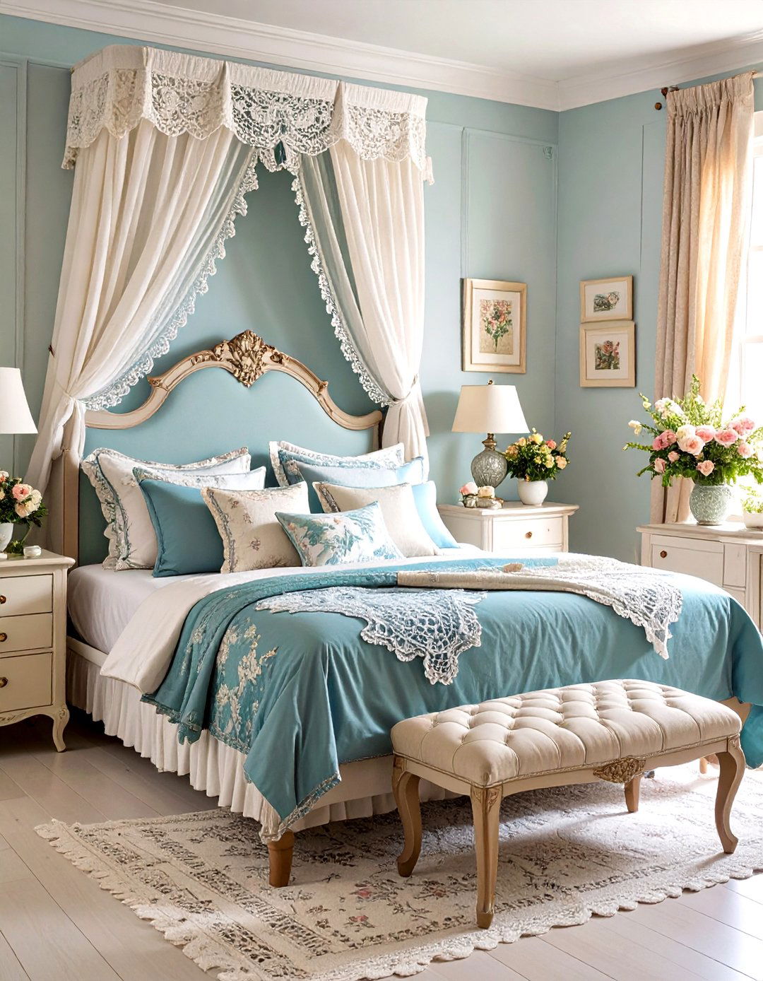 Vintage Lace and Doily Details - 24 Vintage Bedroom Ideas