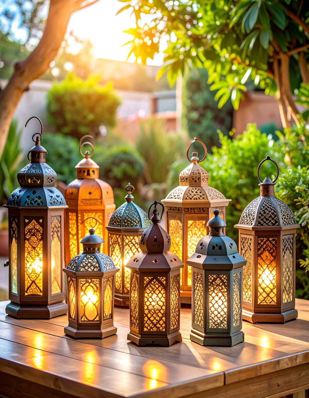 Vintage Lantern Lighting Display - 24 Boho Patio Ideas