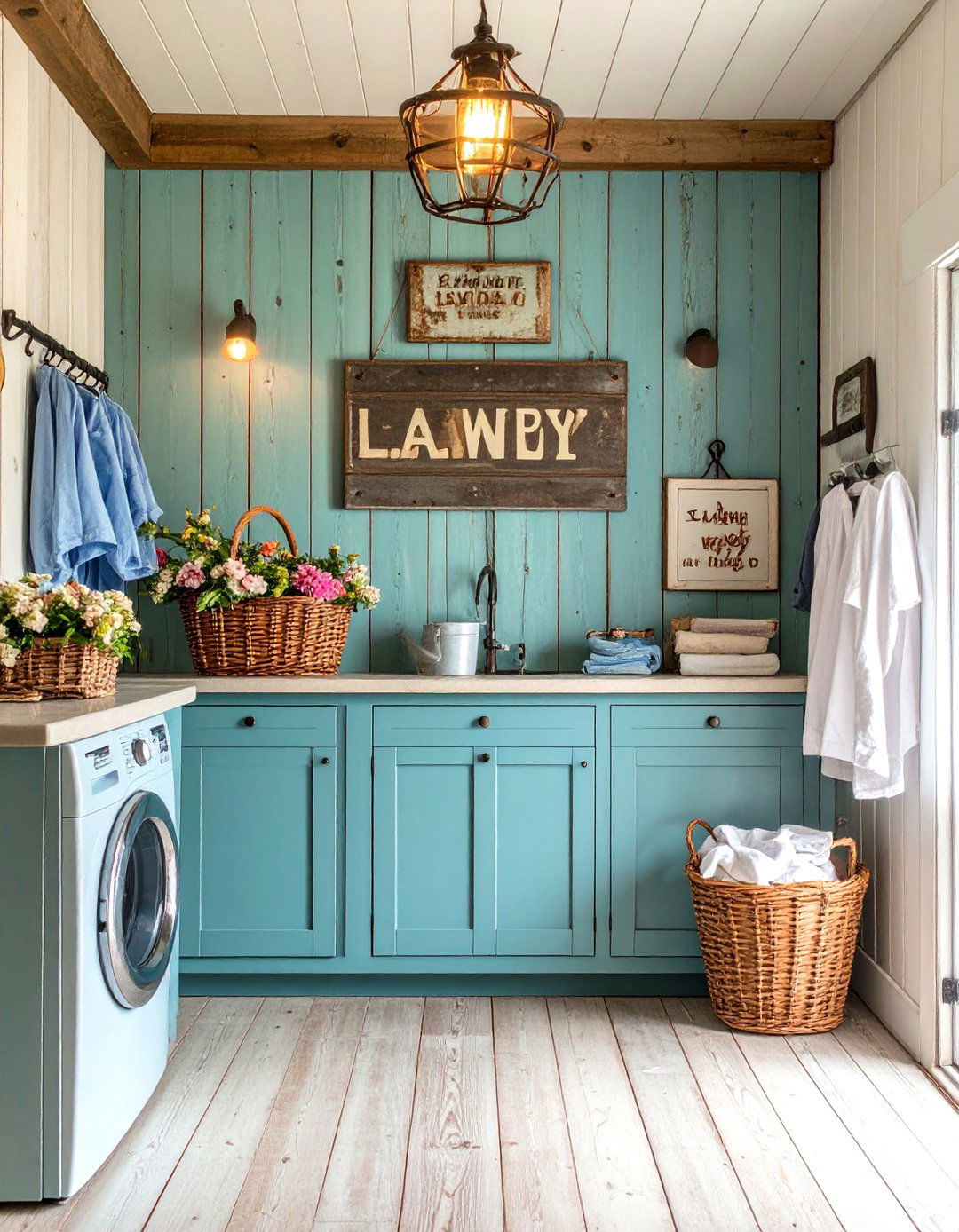 Vintage Laundry Sign Decor Laundry Room - 24 Rustic Laundry Room Ideas