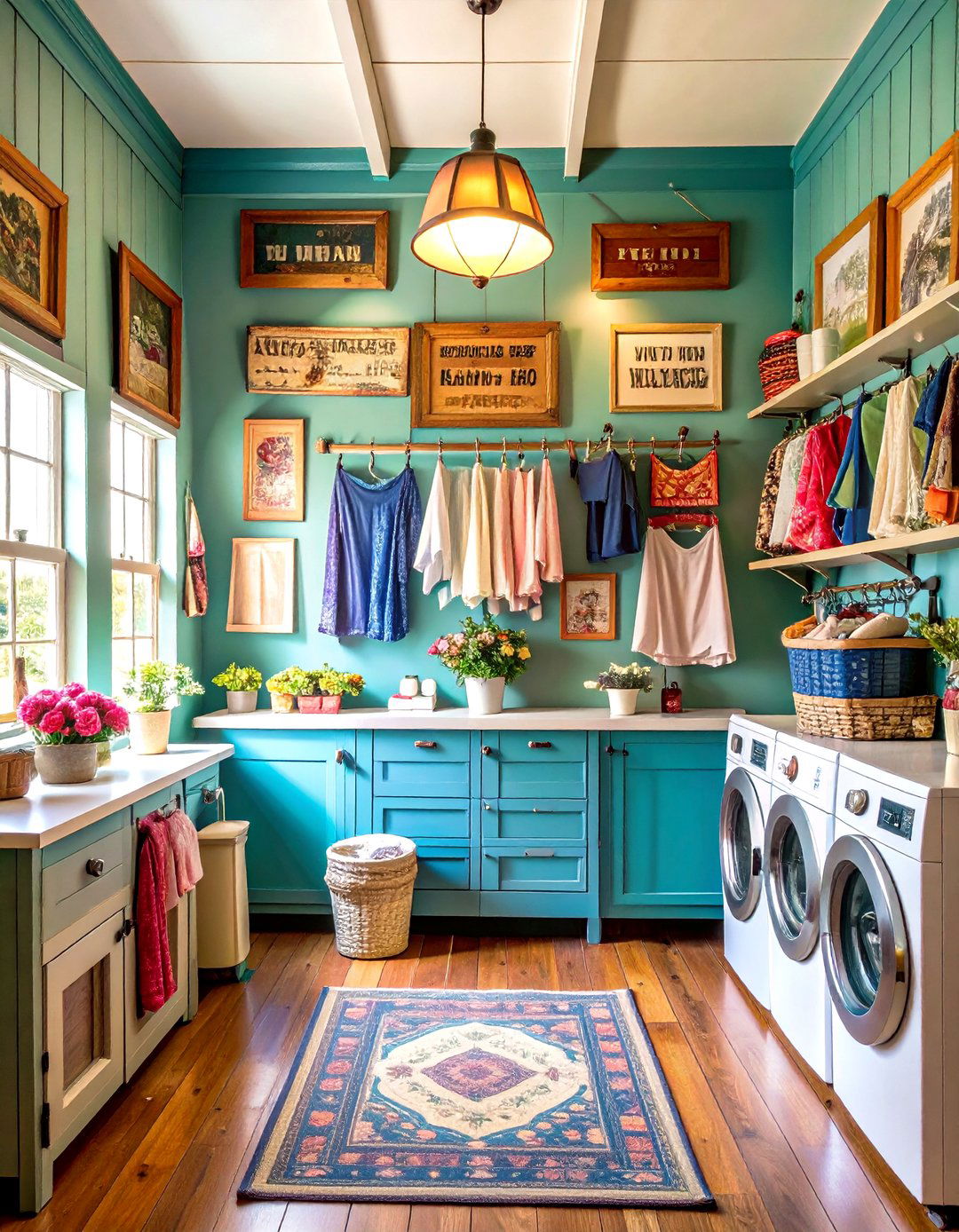 Vintage Laundry Sign Gallery Wall - 24 Vintage Laundry Room Decor Ideas