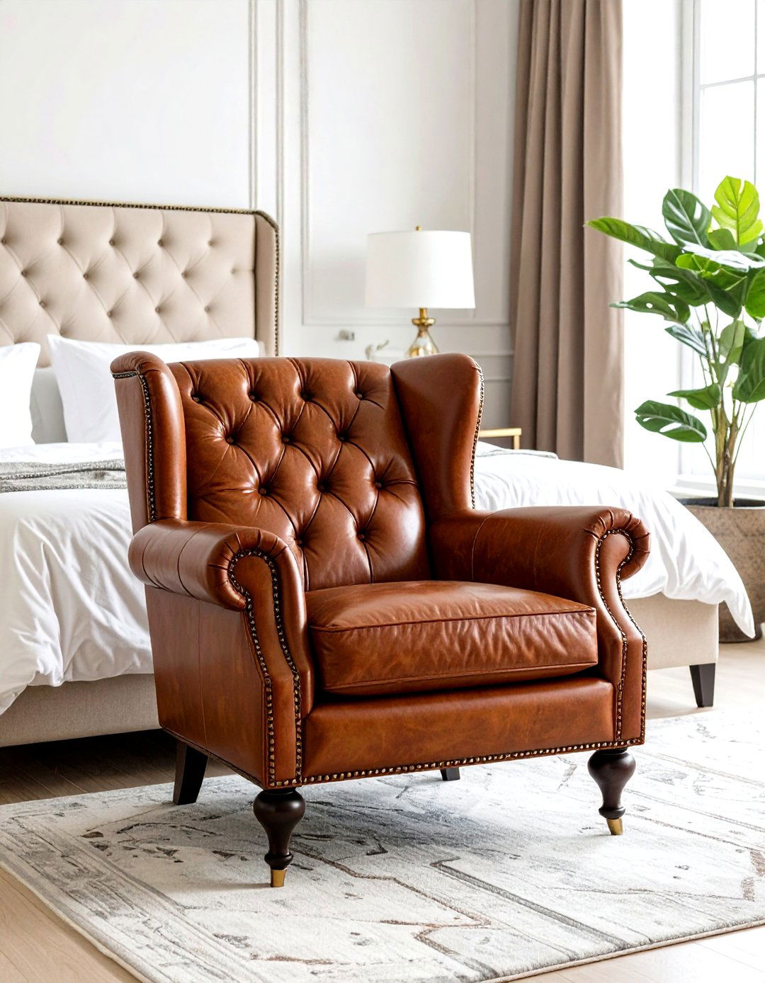 Vintage Leather Club Chair - 24 Bedroom Chair Ideas