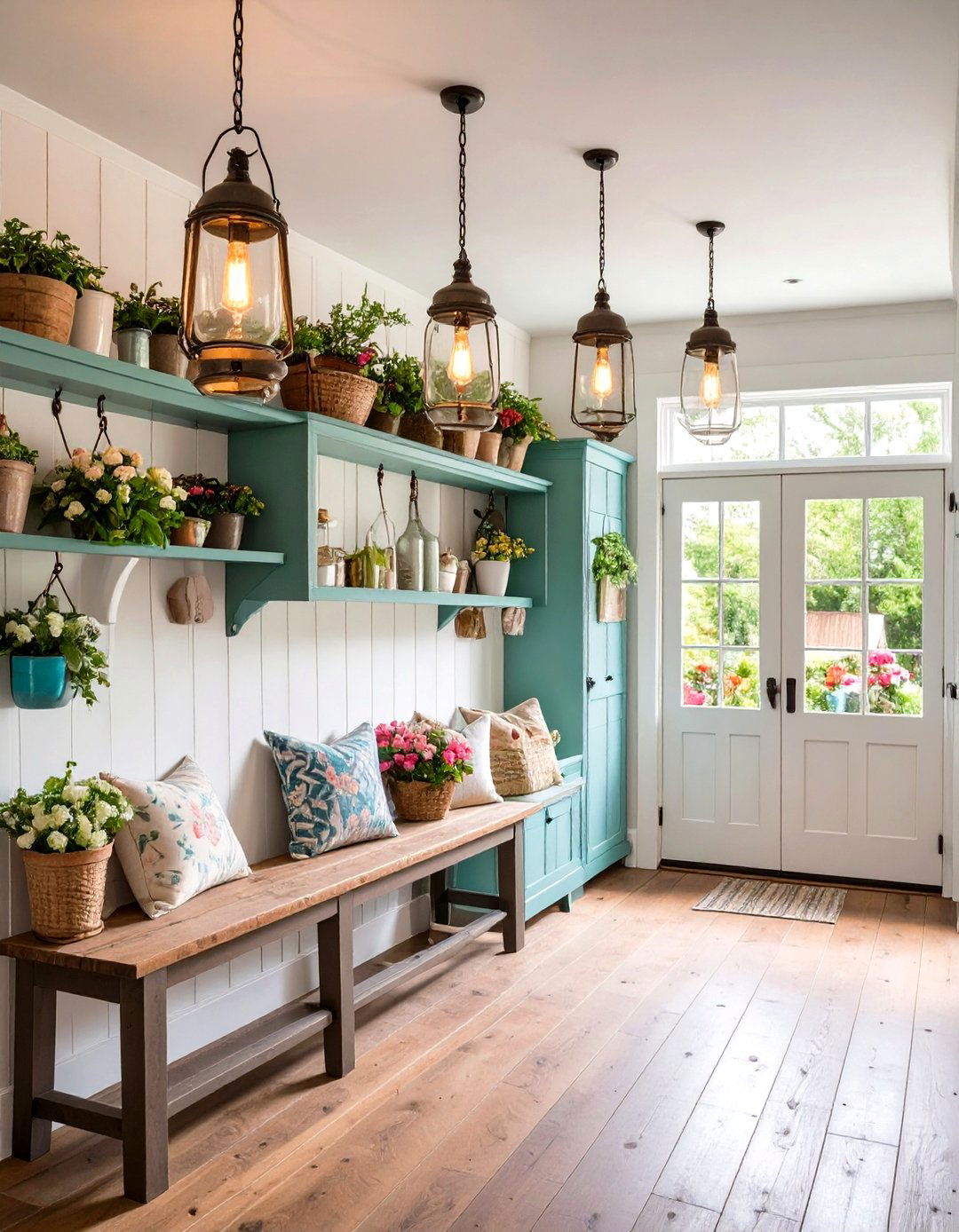Vintage Lighting Fixture Collection - 24 Farmhouse Mudroom Ideas
