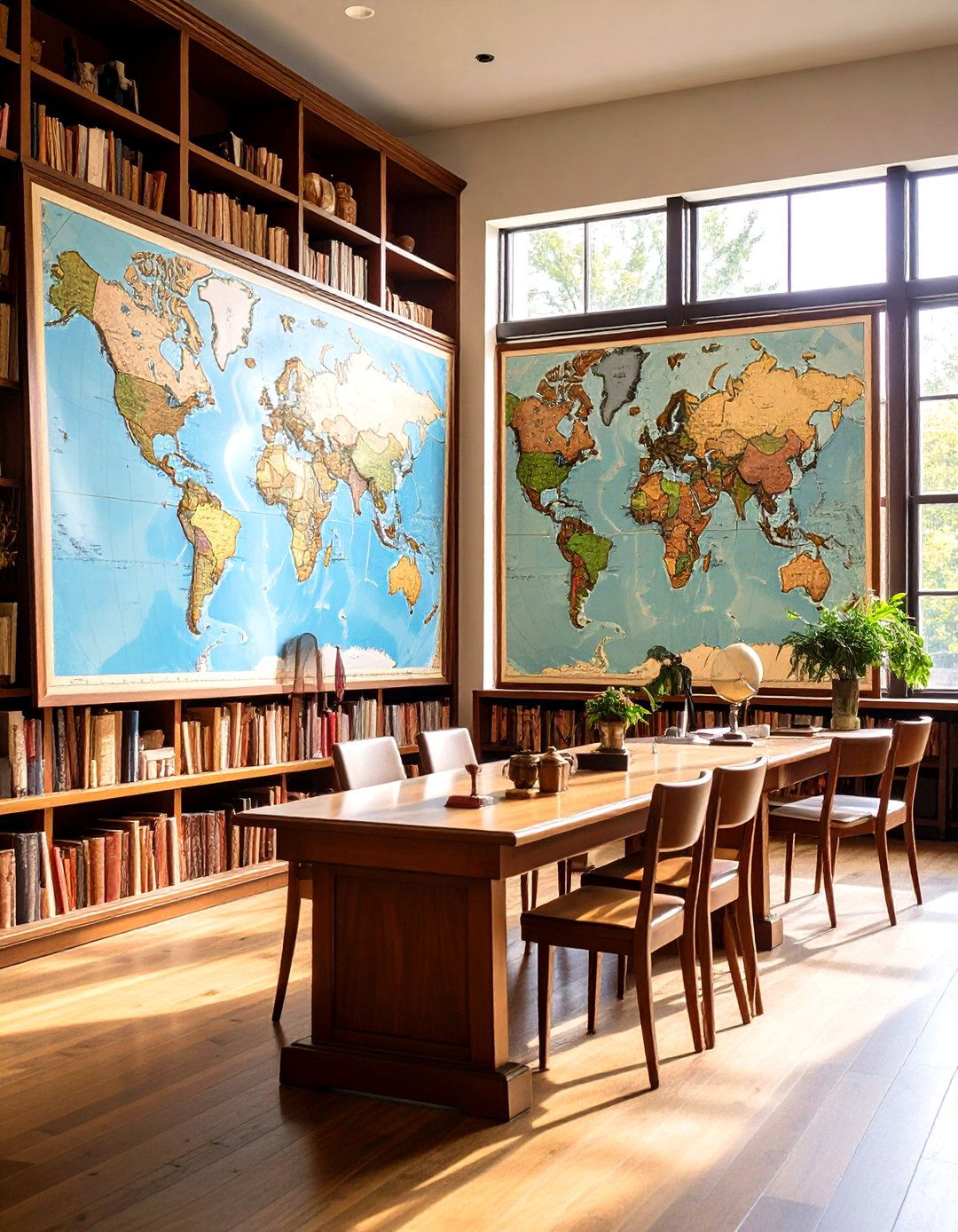 Vintage Map Displays - 24 Large Wall Decor Ideas