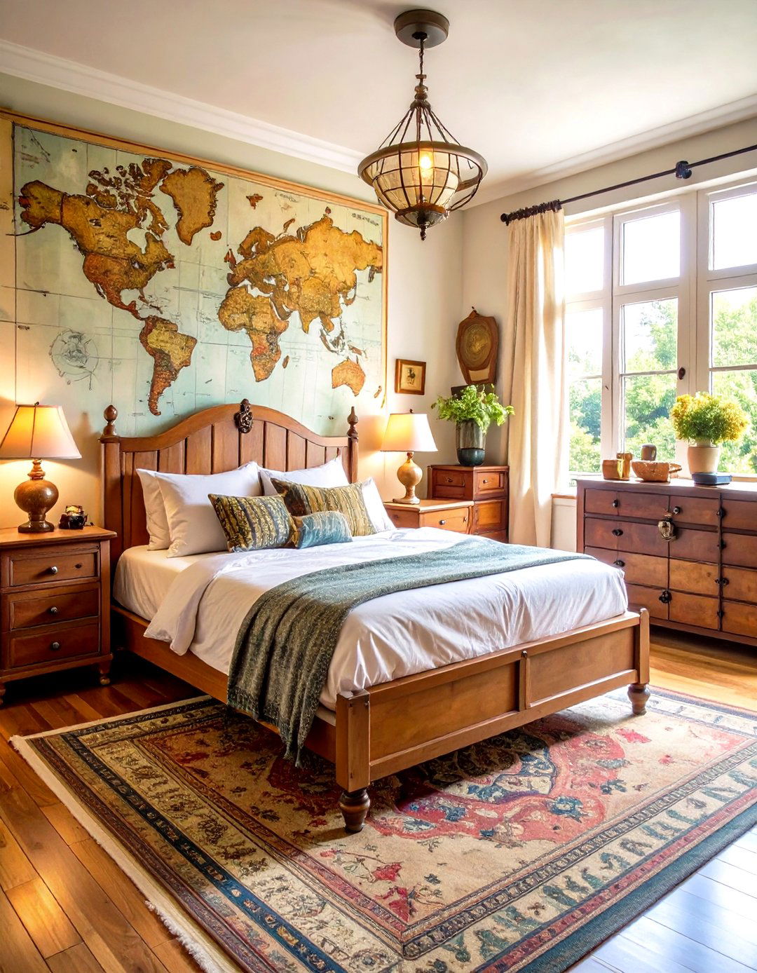 Vintage Map Explorers Room - 24 dark academia bedroom ideas