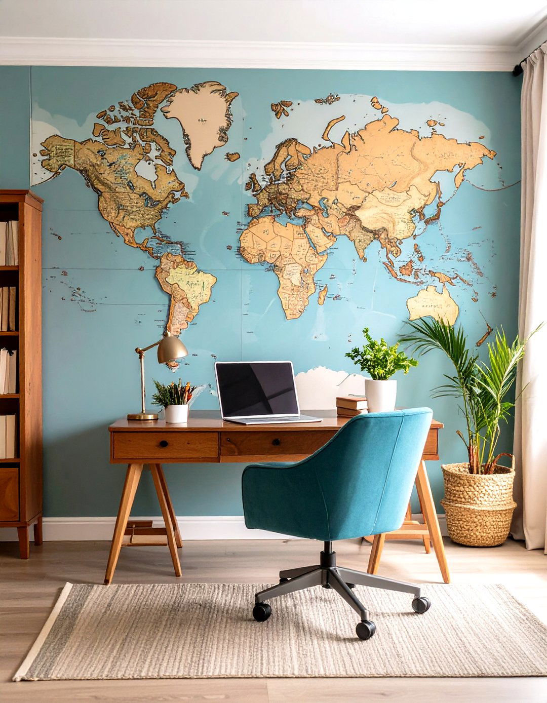 Vintage Map Wall Covering - 24 Feature Wall Ideas