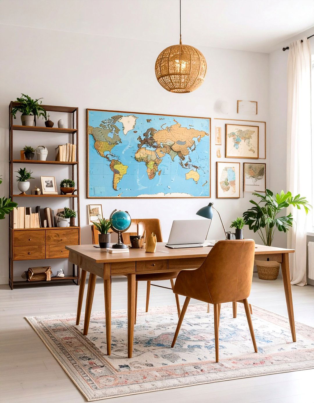 Vintage Map and Travel Display - 24 Blank Wall Ideas