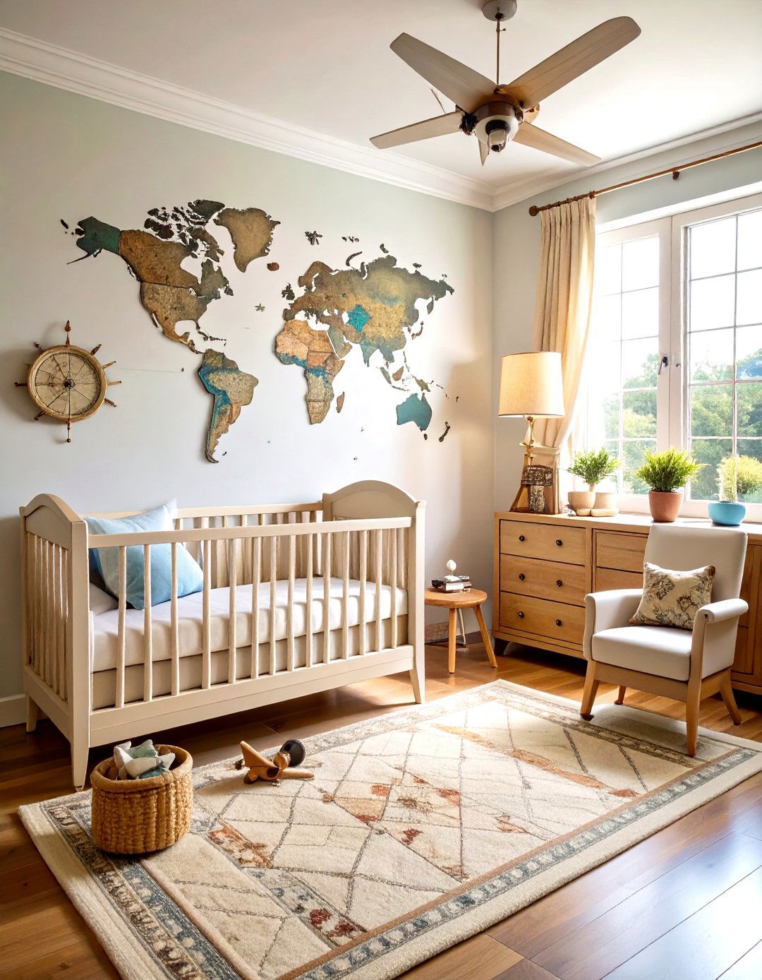 Vintage Map and Travel Theme - 24 Nursery Wall Decor Ideas