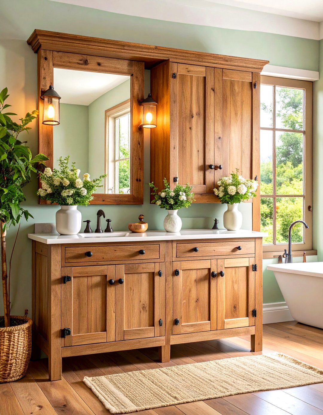 Vintage Medicine Cabinet Style Mirrors - 24 Farmhouse Bathroom Mirrors Ideas