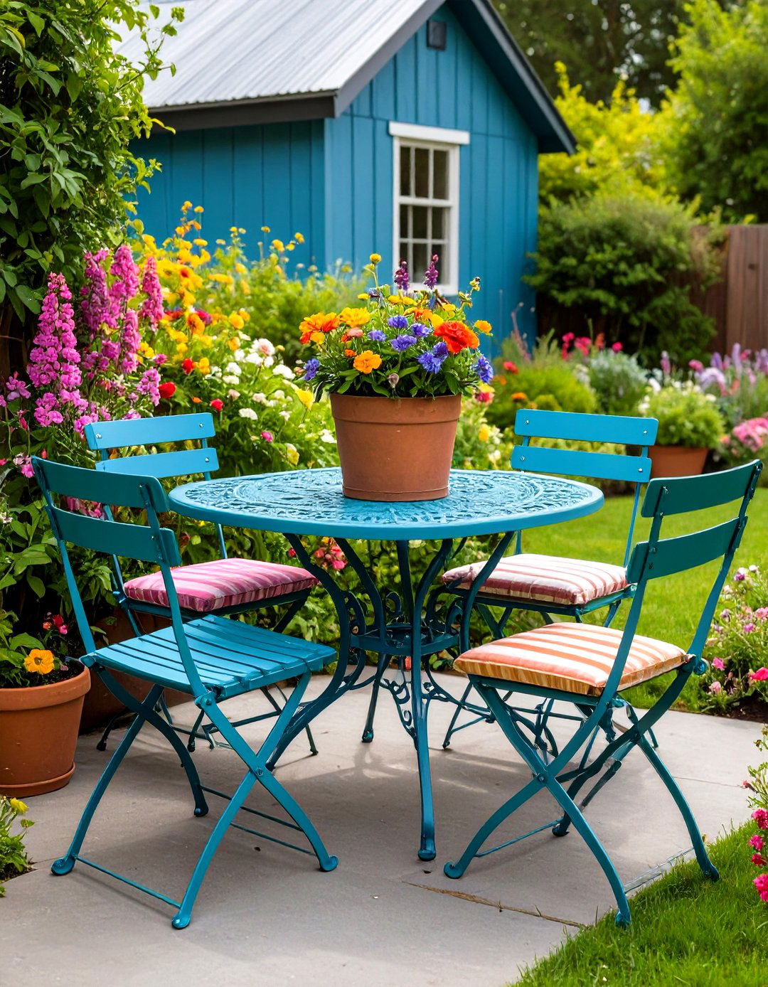 Vintage Metal Furniture Farmhouse Patio - 24 Farmhouse Patio Ideas