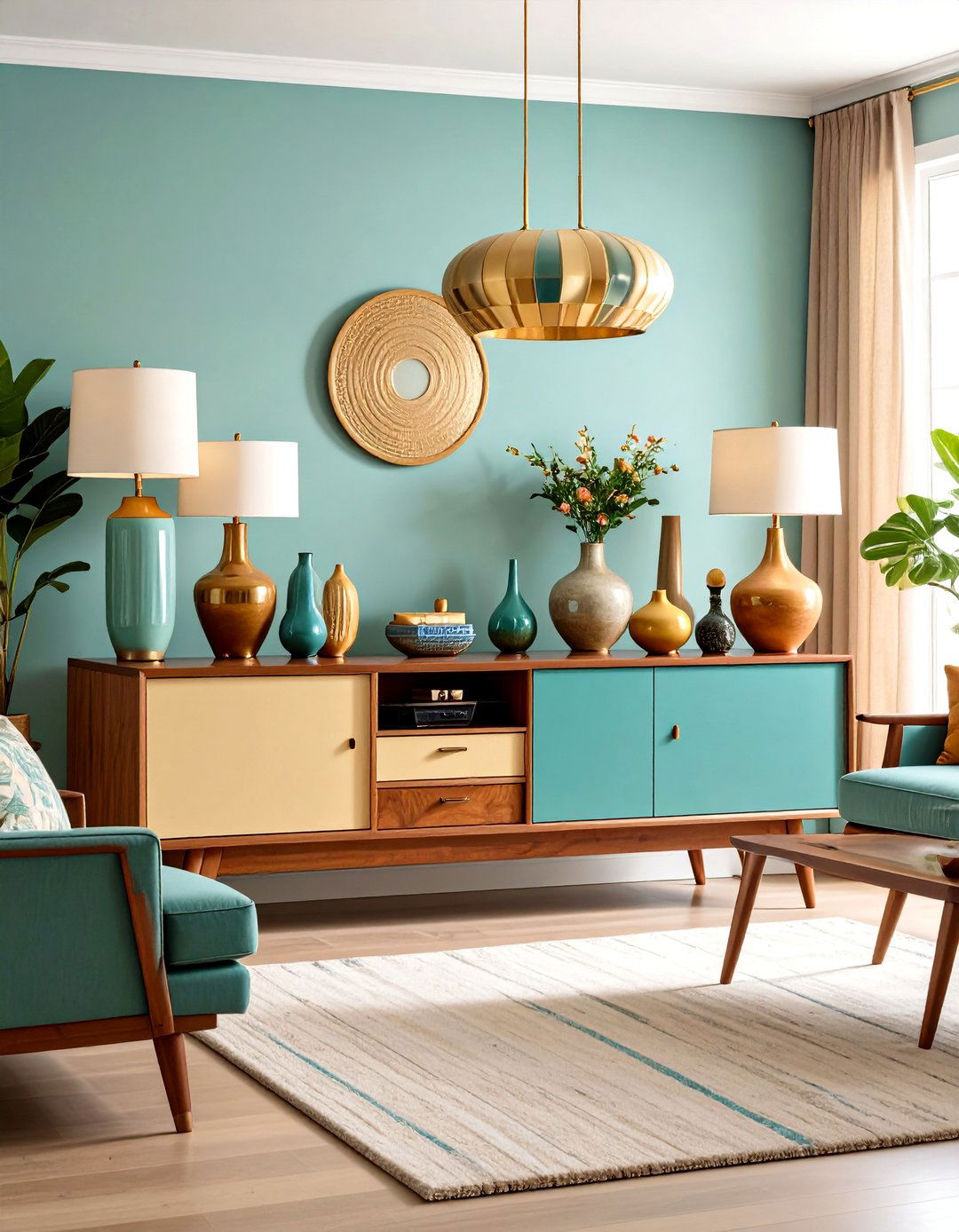 Vintage Mid Century Console Display - 24 Tv Console Decor Ideas
