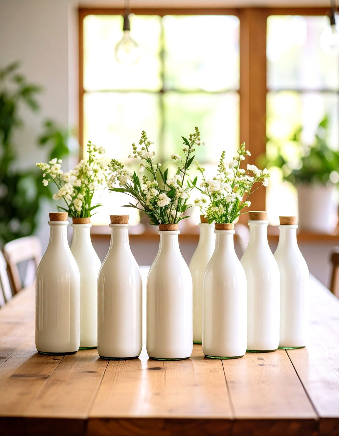 Vintage Milk Bottle Cluster - 24 Dining Table Centerpiece Ideas