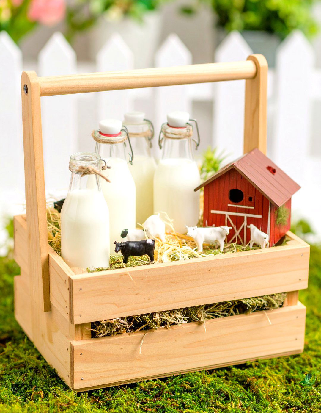 Vintage Milk Crate Fairy Dairy Farm - 24 Fairy Garden Container Ideas