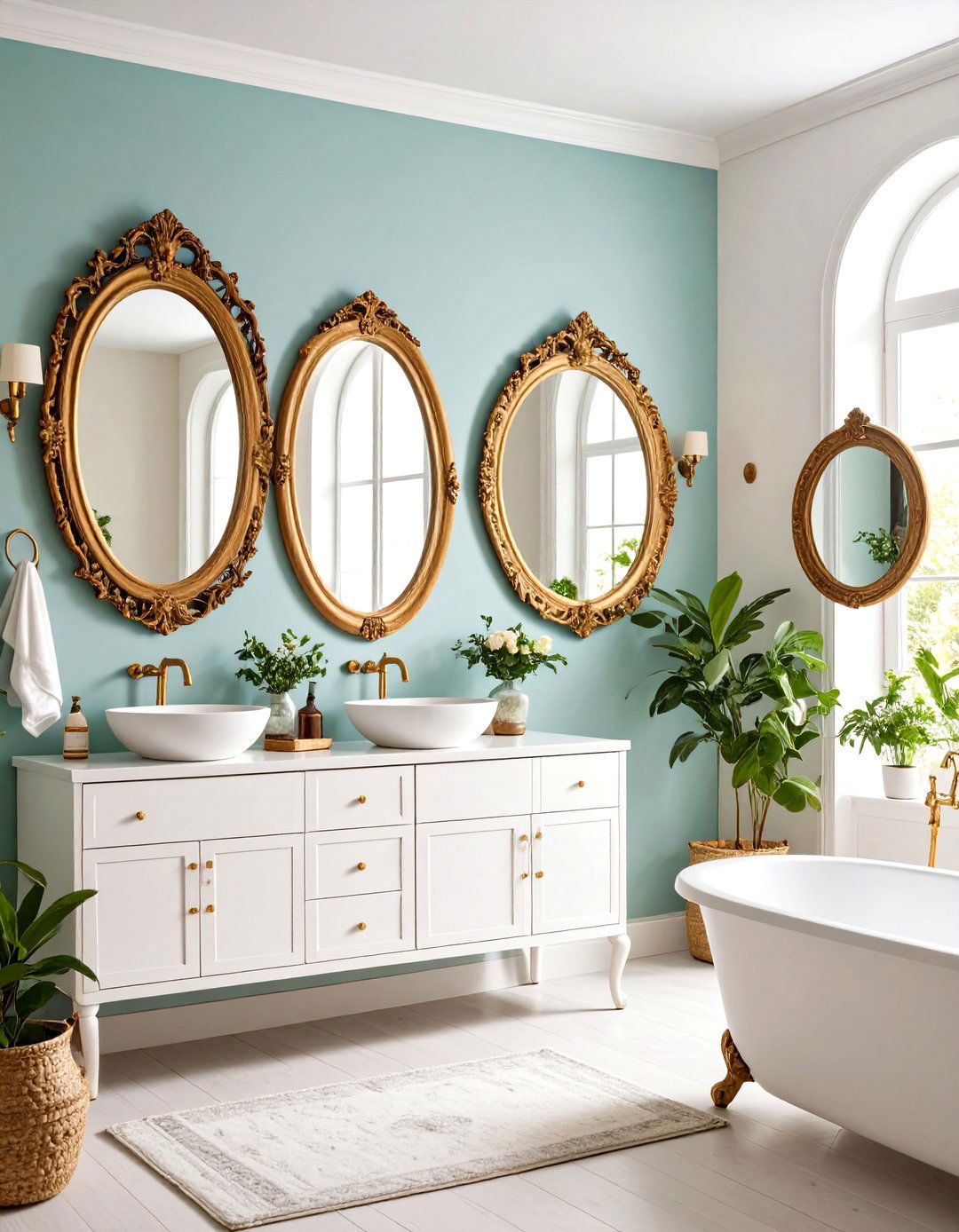 Vintage Mirror Collection Bathroom - 24 Apartment Bathroom Ideas