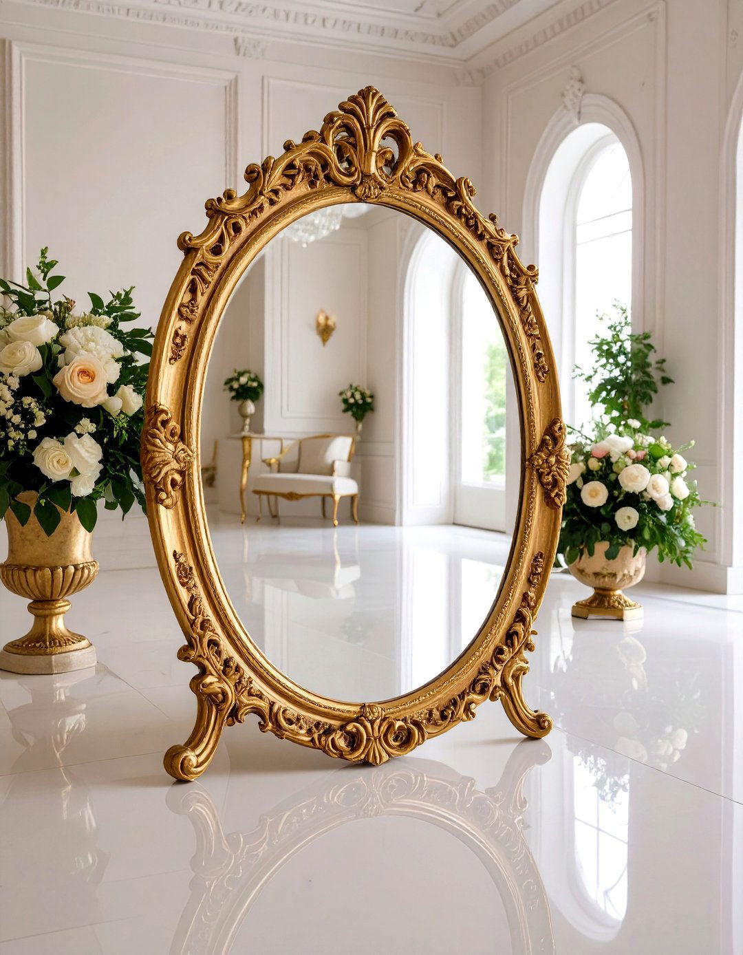 Vintage Mirror Wedding Welcome Sign with Ornate Frame Details - 24 Wedding Welcome Sign Ideas