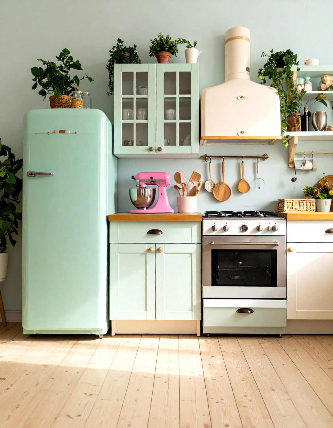 Vintage Modern Appliance Integration - 24 Eclectic Kitchen Ideas