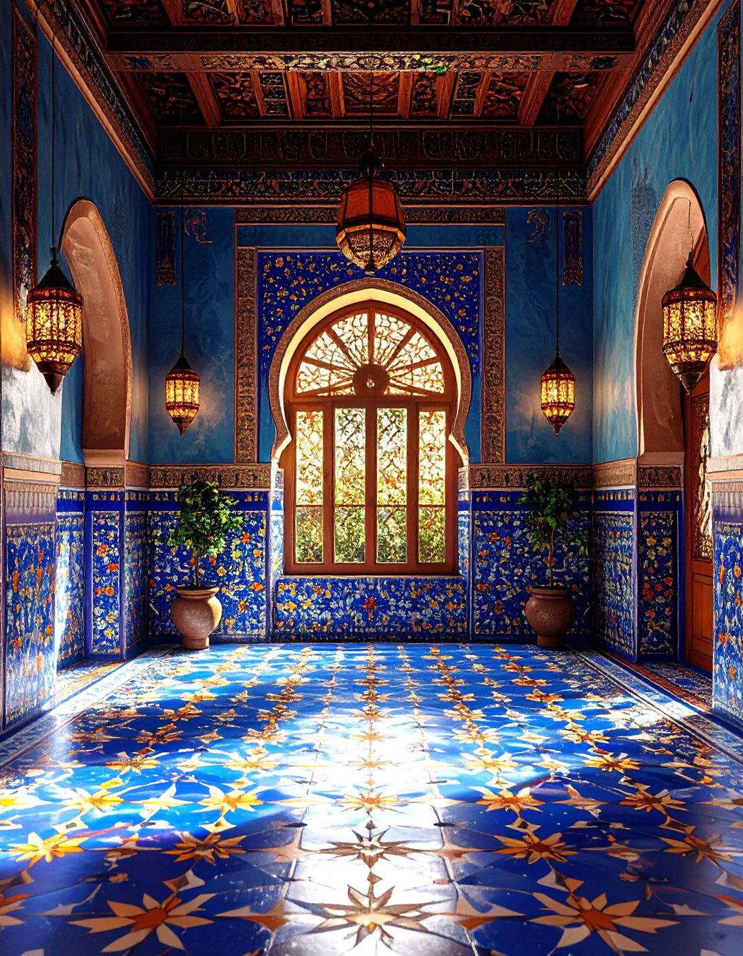 Vintage Moroccan Tile Feature Wall - 24 Bohemian Interior Design Ideas