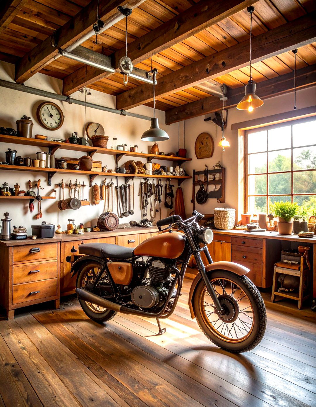 Vintage Motorcycle Theme Setup - 24 Motorcycle Garage Ideas