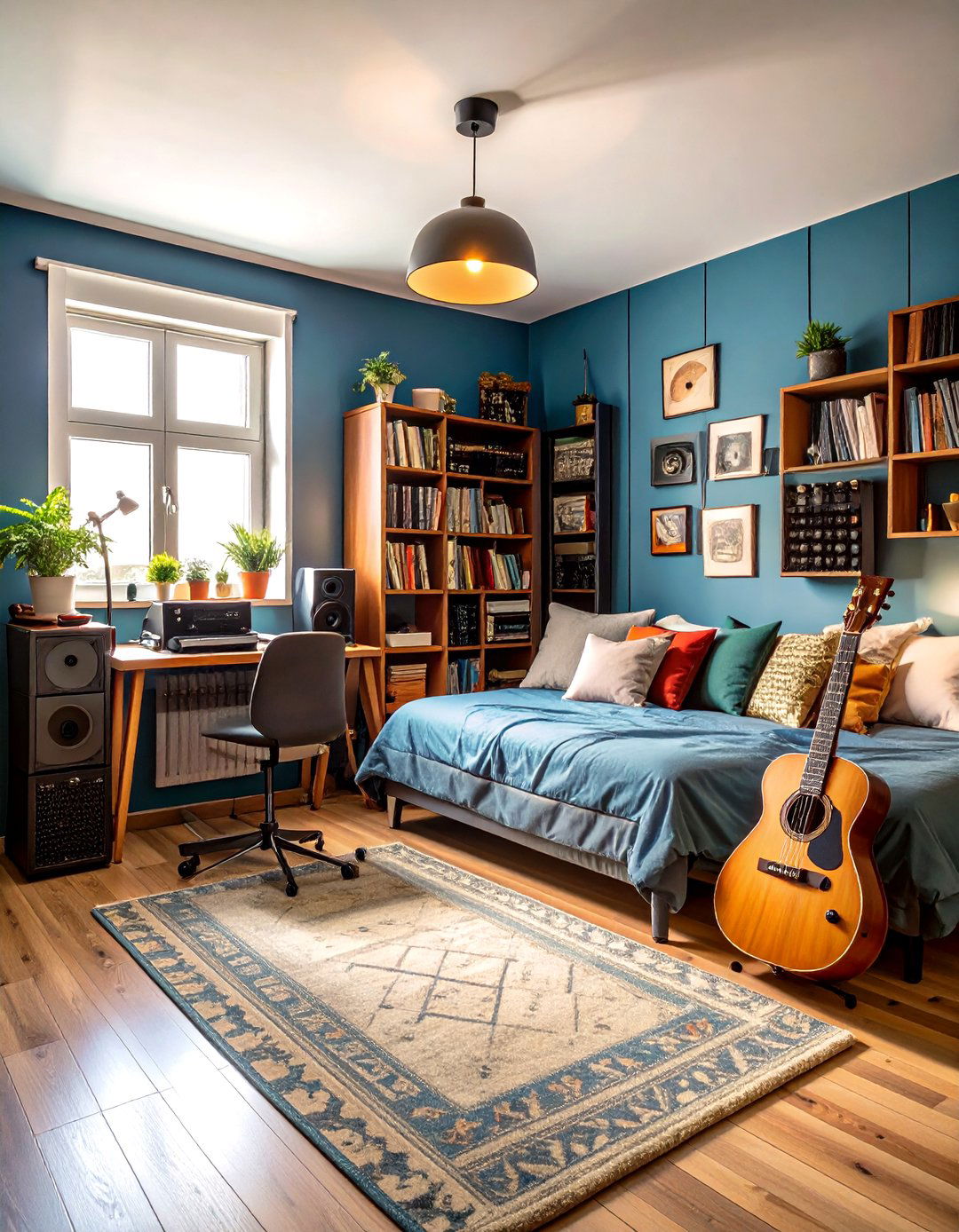 Vintage Music Studio - 24 Boys Dorm Room Ideas