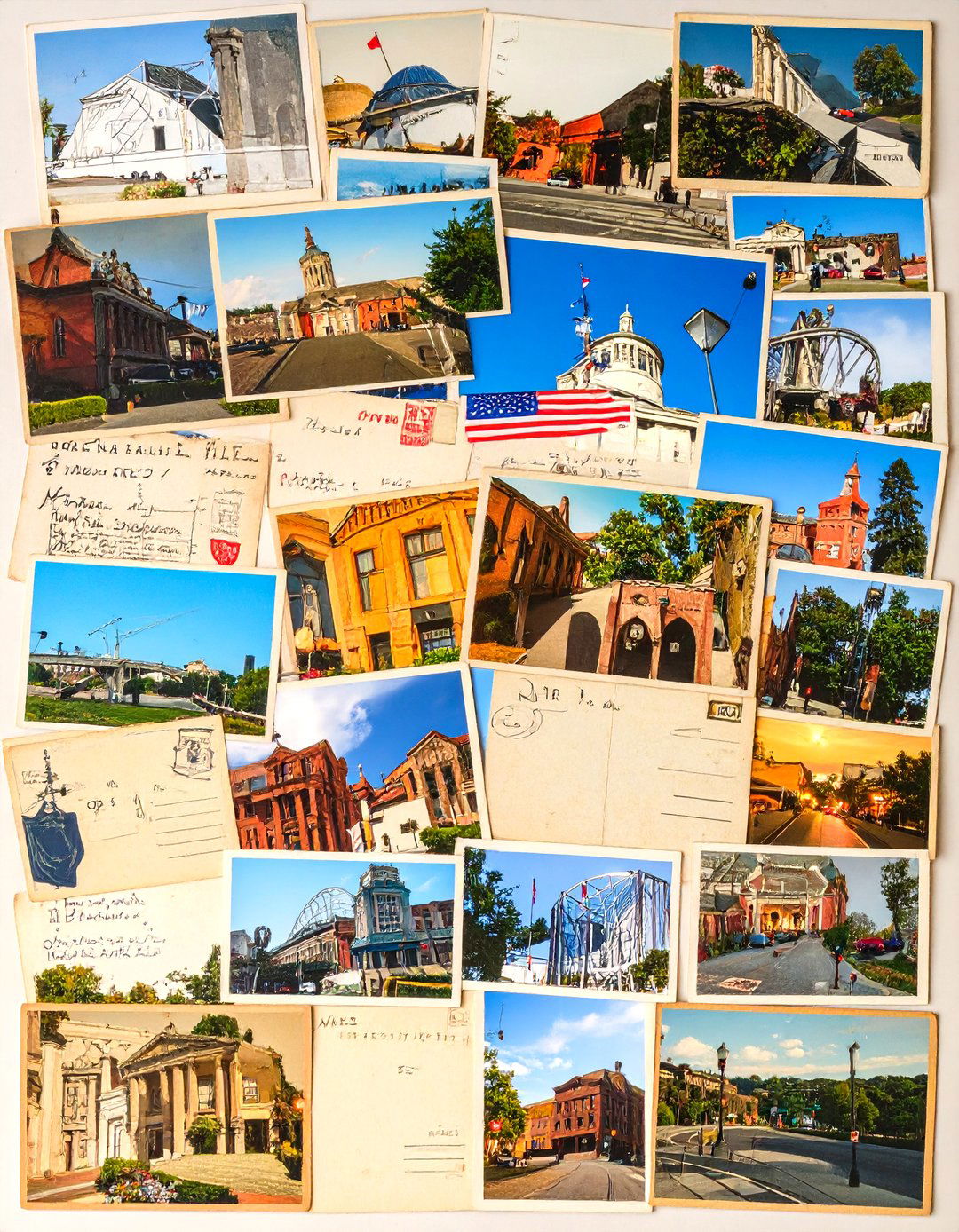 Vintage Nashville Postcard Mural on Music Valley Drive - 24 Nashville Murals
