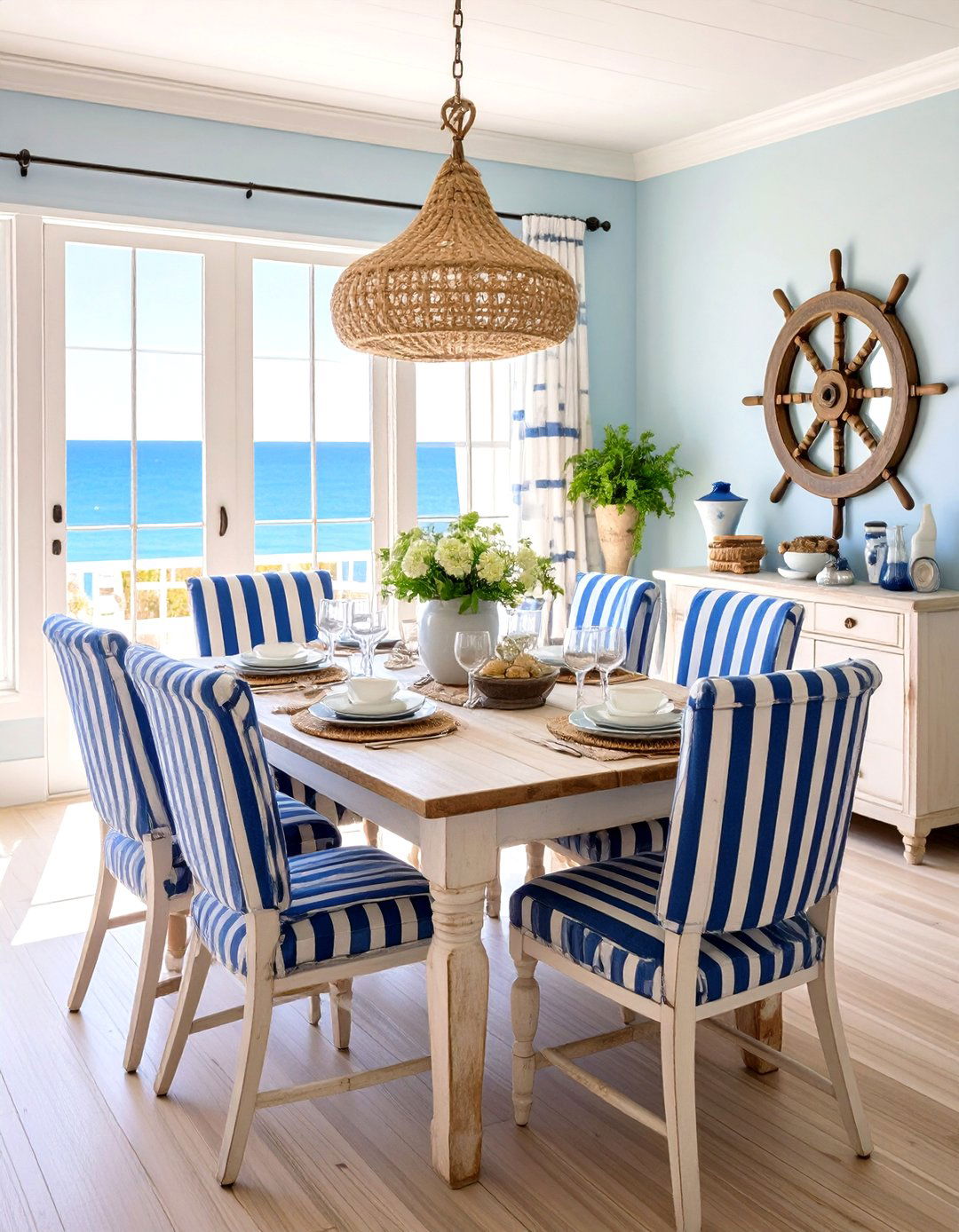 Vintage Nautical Coastal Dining Room with Maritime Heritage - 24 Vintage Dining Room Ideas