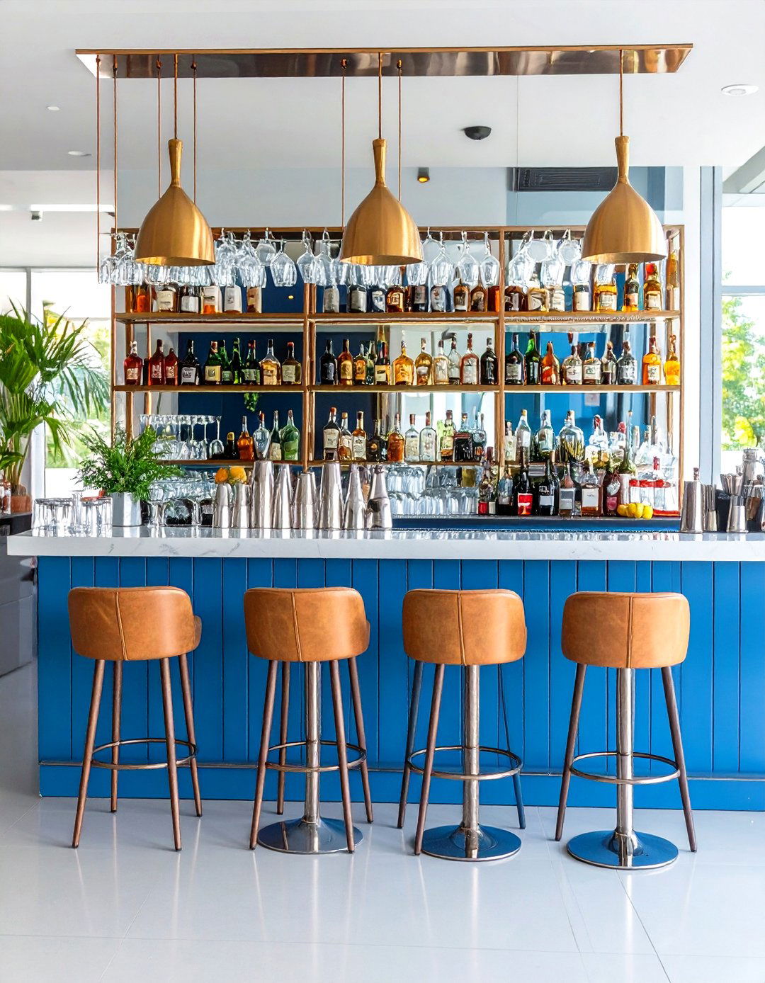 Vintage Nickel Home Bar Setup - 24 21th Wedding Anniversary Ideas