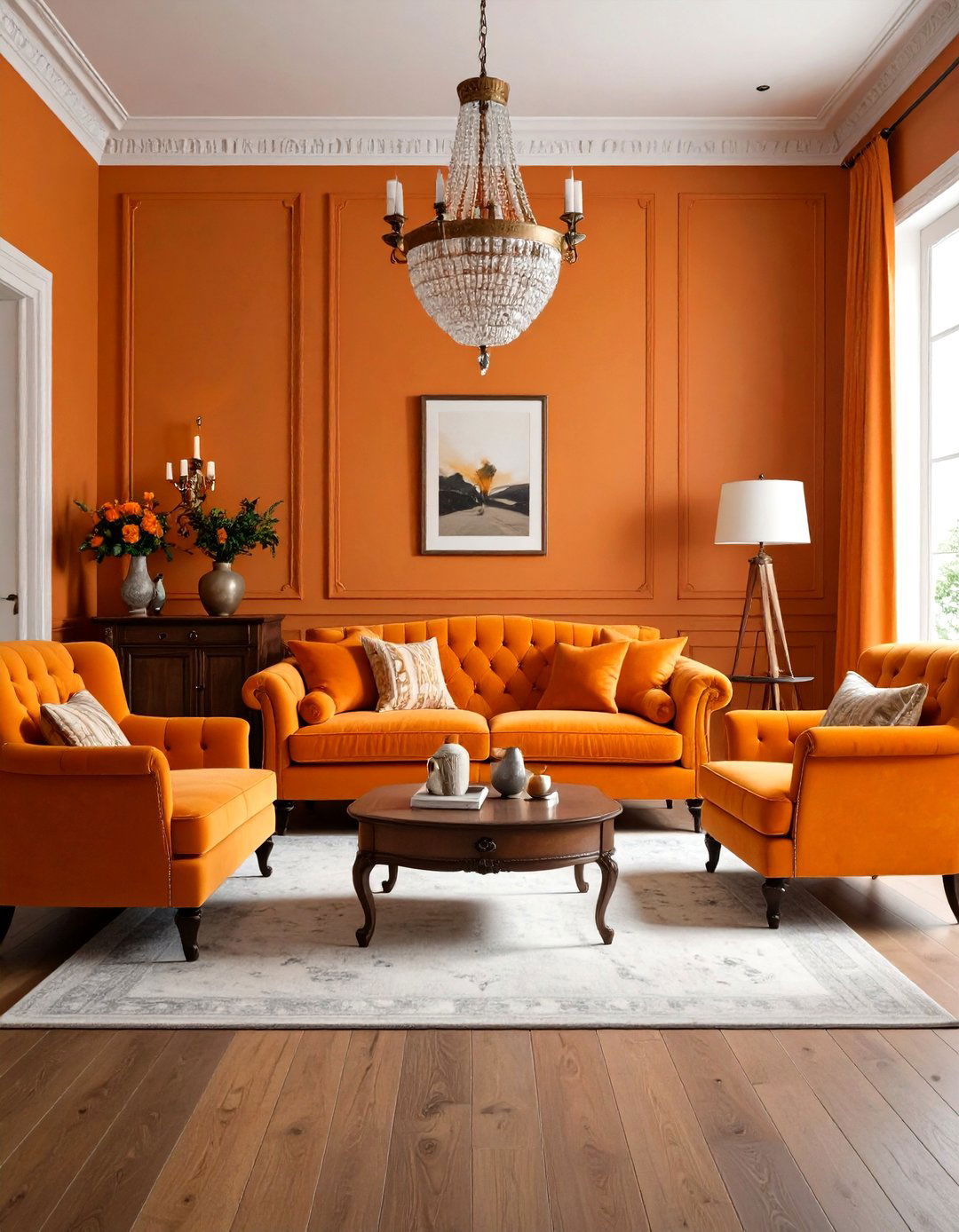 Vintage Orange Grey Living Room - 24 Orange and Grey Living Room Ideas