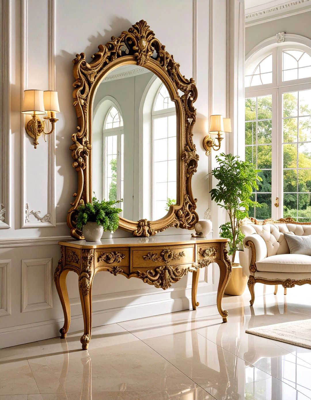 Vintage Ornate Mirrors - 24 Living Room Mirror Ideas
