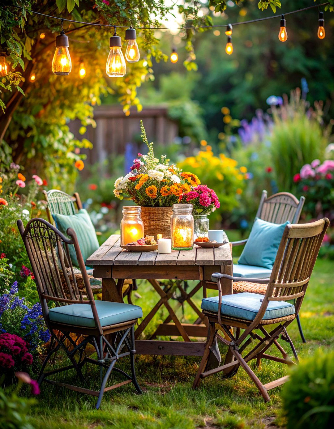 Vintage Outdoor Retreat with Antique Furnishings - 24 Outdoor Living Room Ideas