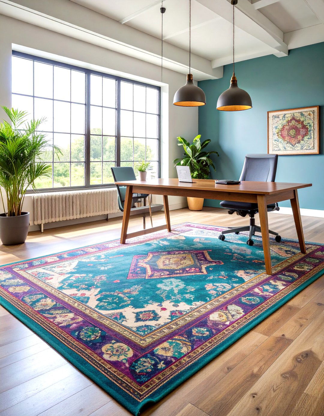 Vintage Overdyed Office Rugs - 24 Office Rug Ideas