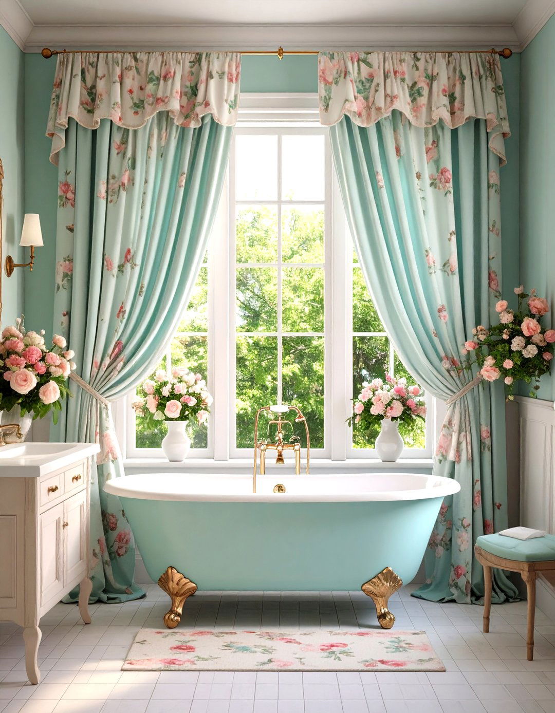 Vintage Pattern Revival Curtains - 24 bathroom curtain ideas