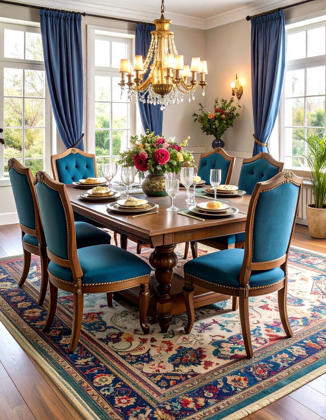 Vintage Persian Distressed Elegance - 24 Dining Room Rug Ideas