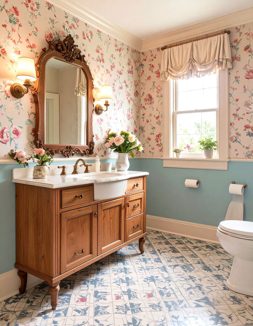 Vintage Powder Room Elegance - 24 Vintage Decor Ideas